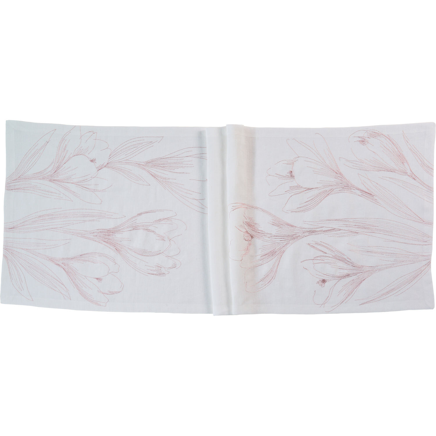 Sander Ľanový behúň na stôl Crocus, 50 x 150 cm, white/peony 73769-05