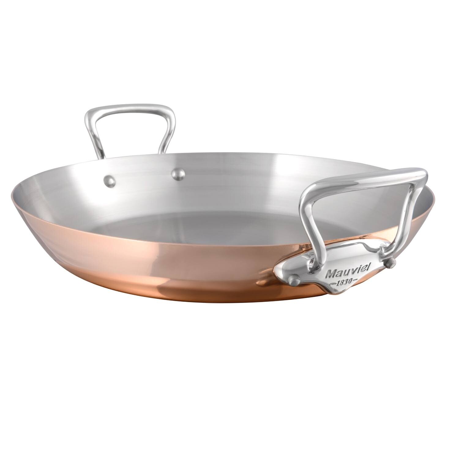 Mauviel Medená panvica na paellu s nerezovými ušami, M’héritage 150 S, Ø 35 cm / 3,7 l 613735