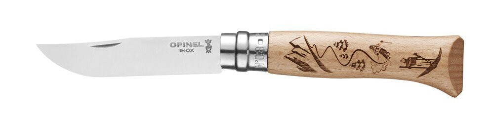 Opinel Zatvárací nôž N°08, Gravure Sport Ski, 8,5 cm 002188