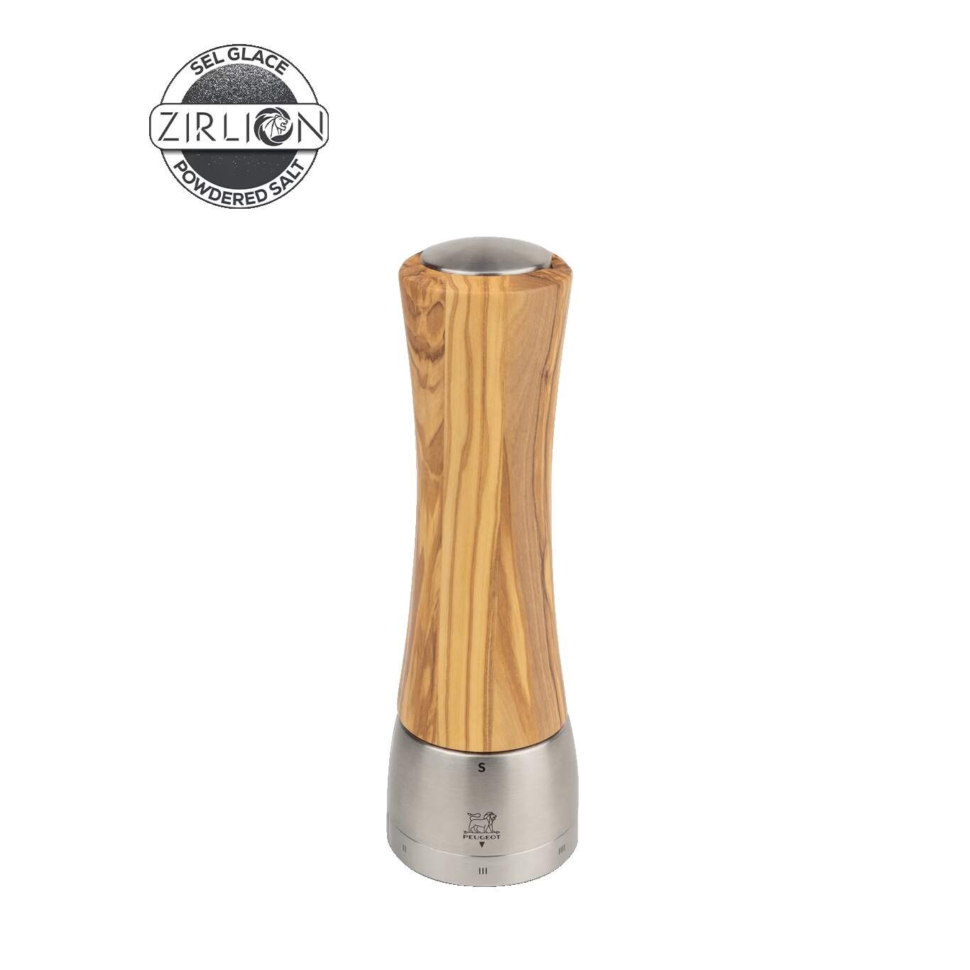 Peugeot Mlynček na soľ Madras Zirlion, 21 cm, olivové drevo / nerez 3617100