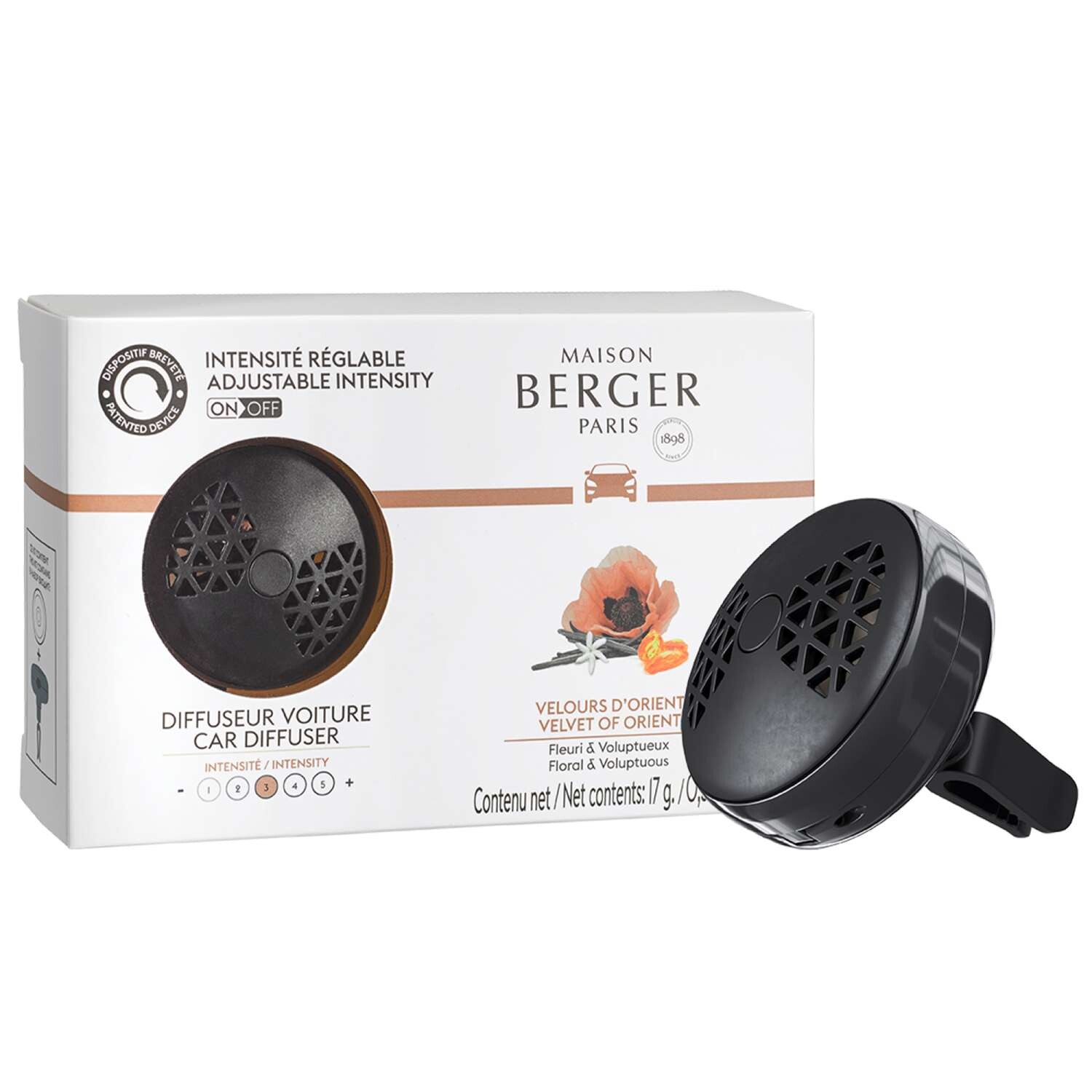 Maison Berger Paris Vôňa do auta Smart Zamat z Orientu s čiernym puzdrom on/off 7870