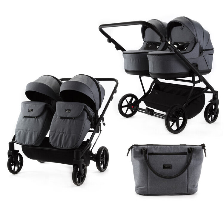 ADAMEX Kočík dvojičkový Leo Graphite