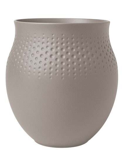 Villeroy & Boch Collier Taupe porcelánová váza Perle, 18 cm 10-1687-5511