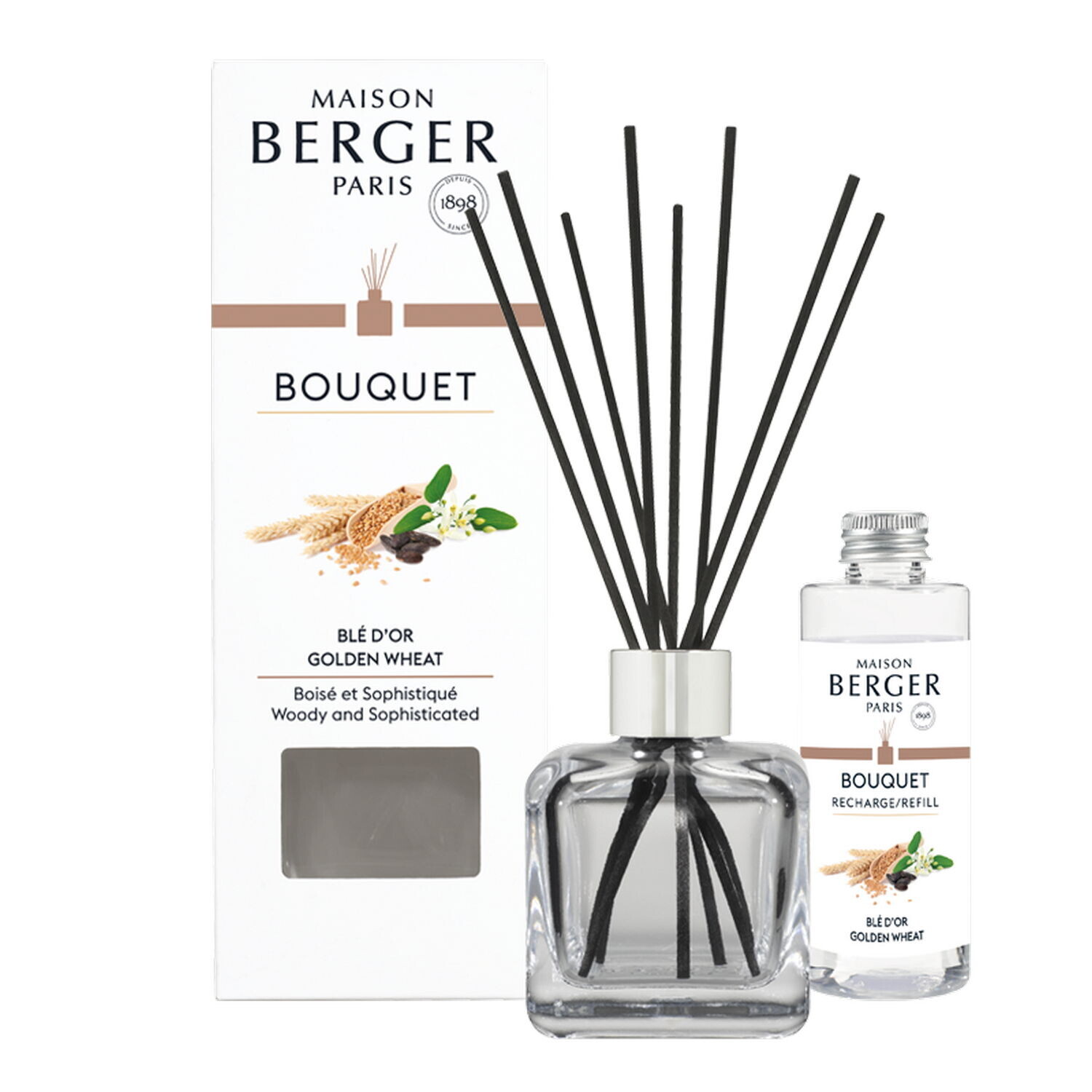 Maison Berger Paris Aróma difuzér Cube + náplň Zlatistá pšenica 100 ml 7595