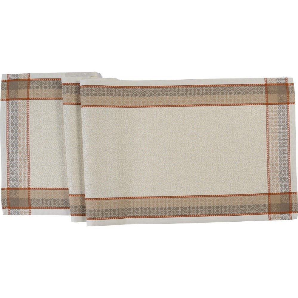 Sander Žakárový behúň na stôl Luca, 47 x 150 cm, taupe/burnt sienna 580569-33