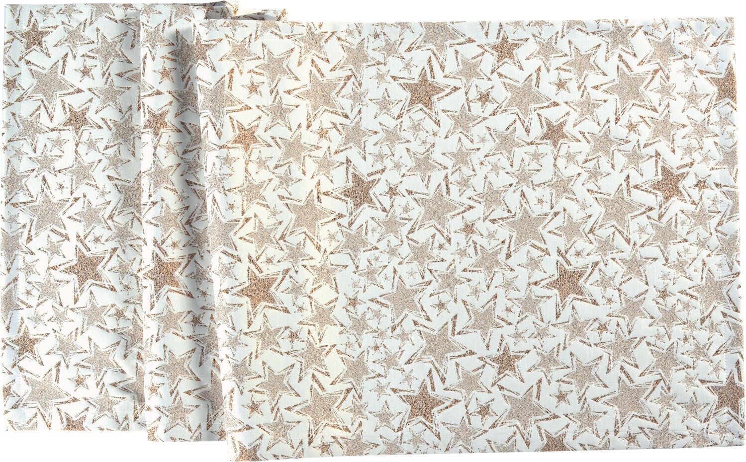 Sander Behúň na stôl Stelle s motívom hviezd. Rozměr 40 x 100 cm, ecru / copper 885168-33