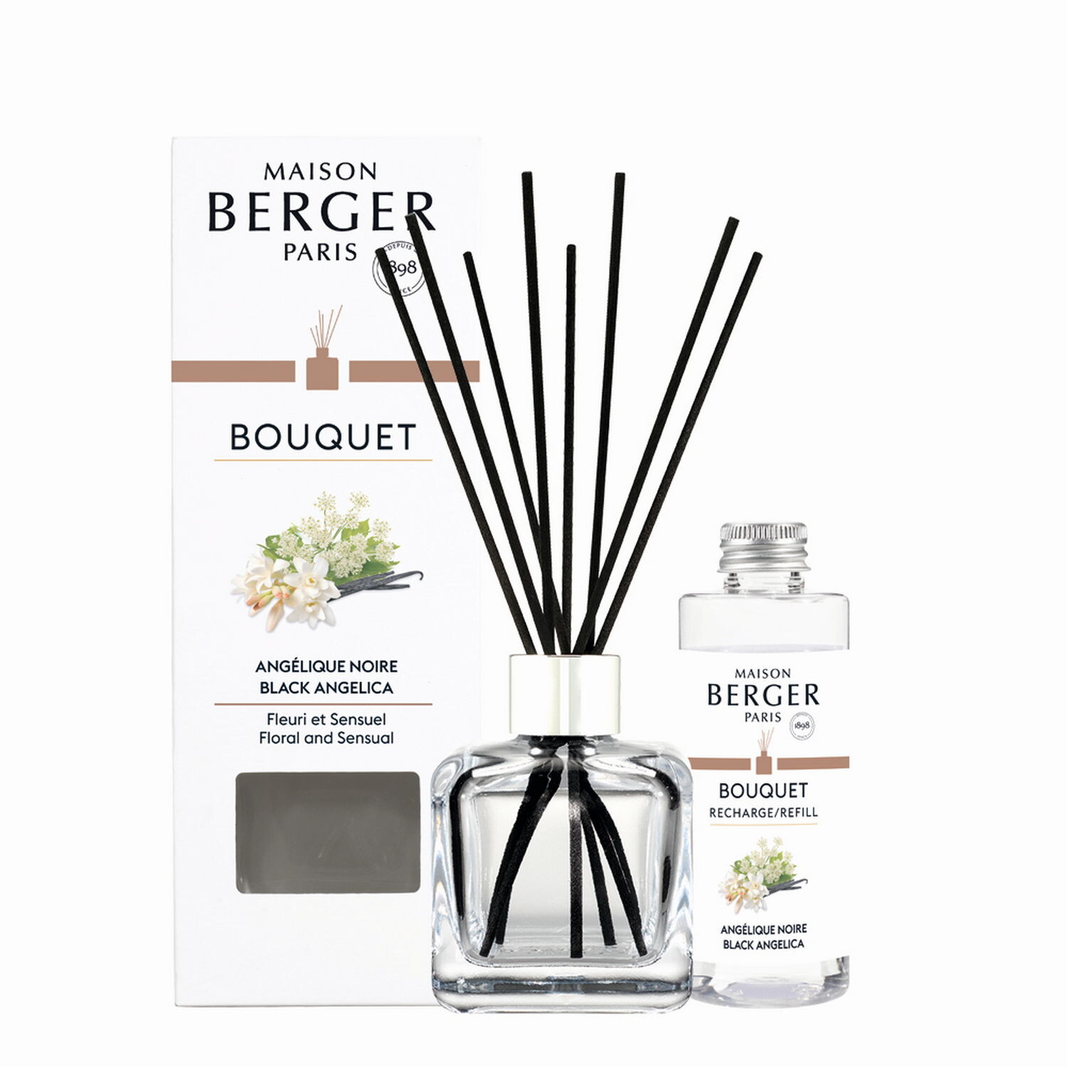 Maison Berger Paris Aróma difuzér Cube + náplň Čierna Angelika 100 ml 7745