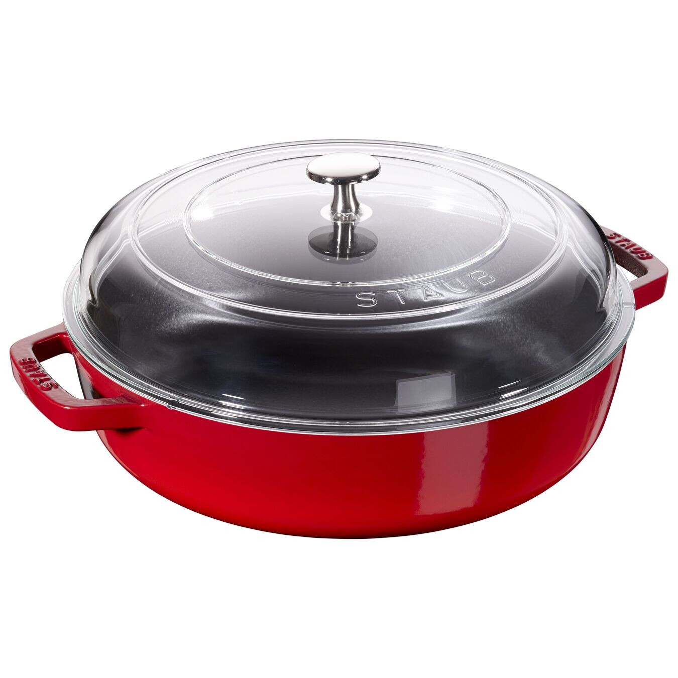 Staub Liatinový kastrol so sklenenou pokrievkou Braiser, 24 cm, višňový 12722406