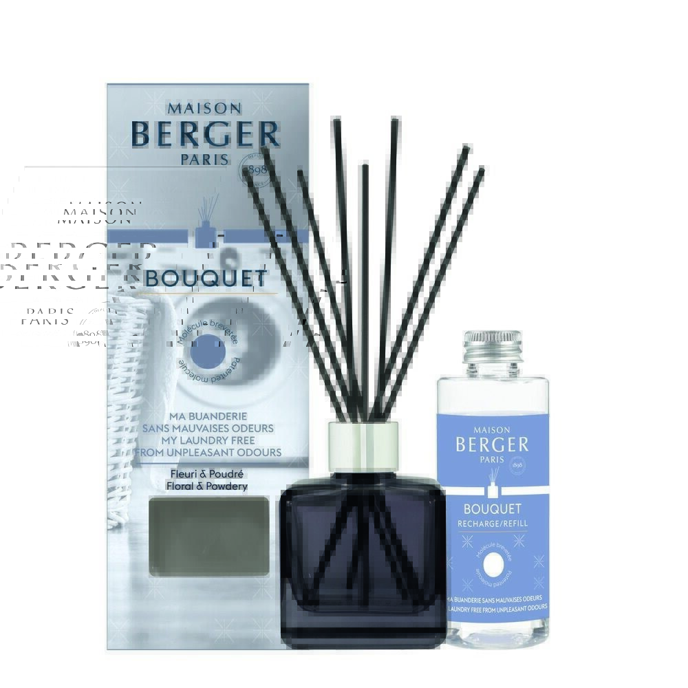Maison Berger Paris Aróma difuzér Cube + náplň Proti zápachu z práčovne – Kvetinová vôňa 100 ml 7765