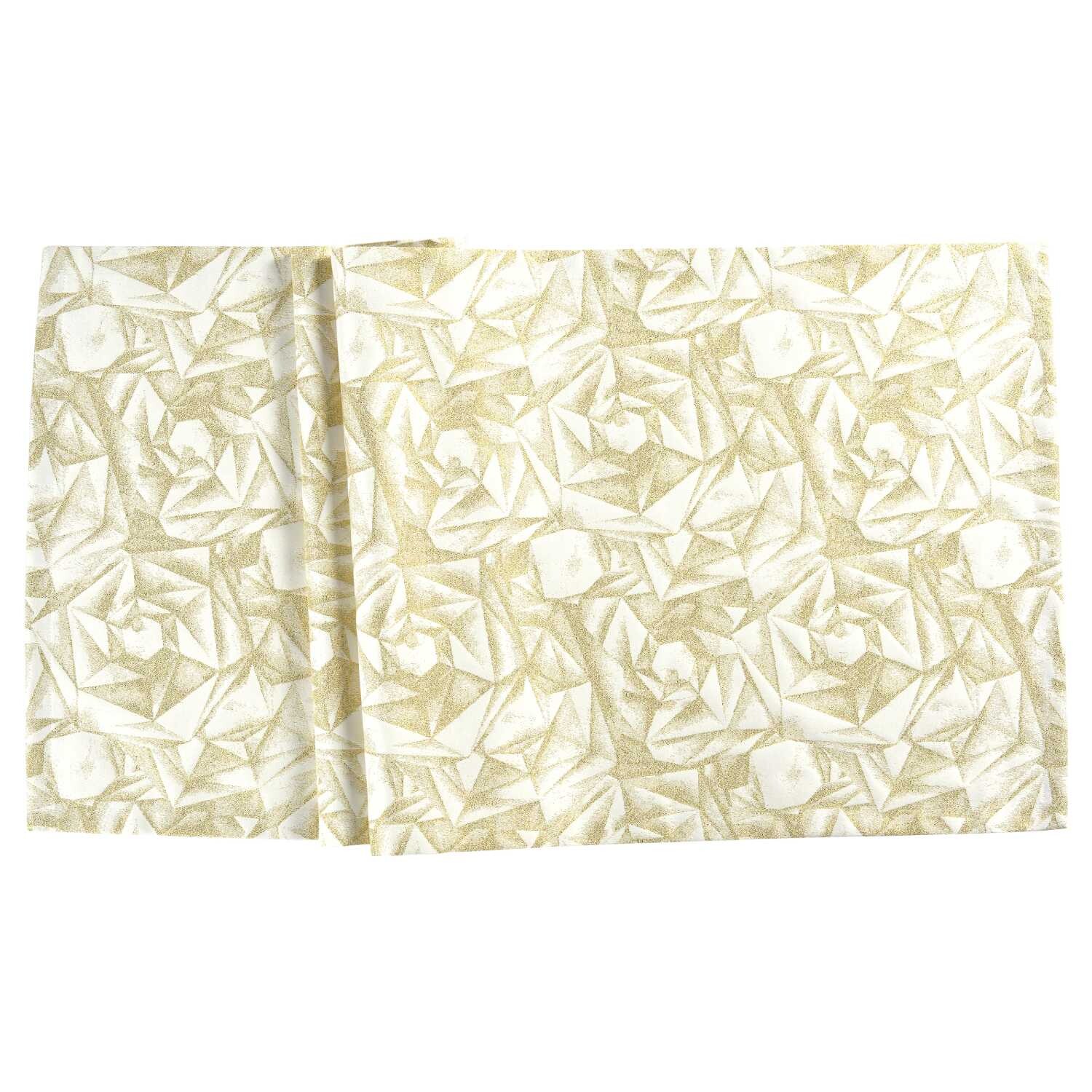 Sander Žakárový behúň na stôl Diamanti, 50 x 140 cm, ecru/gold 885069-07