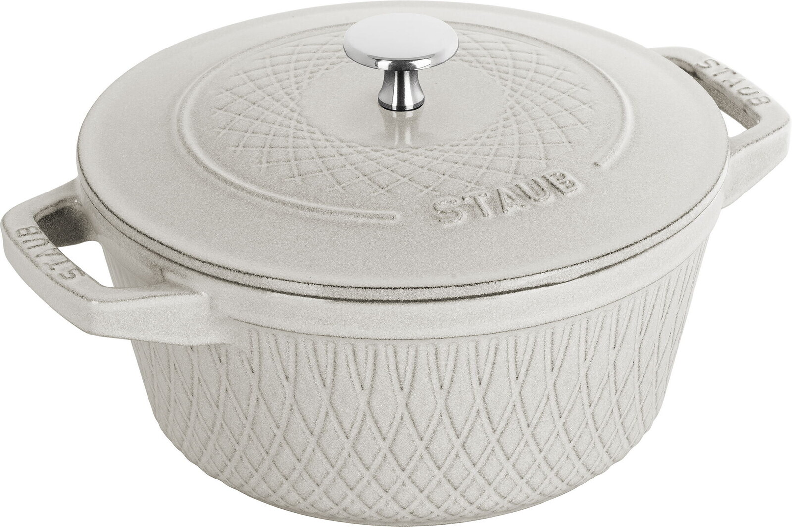 Staub Liatinový hrniec s pokrievkou Cocotte Twist, Ø 24 cm / 4,0 l, biela hľuzovka 1023541