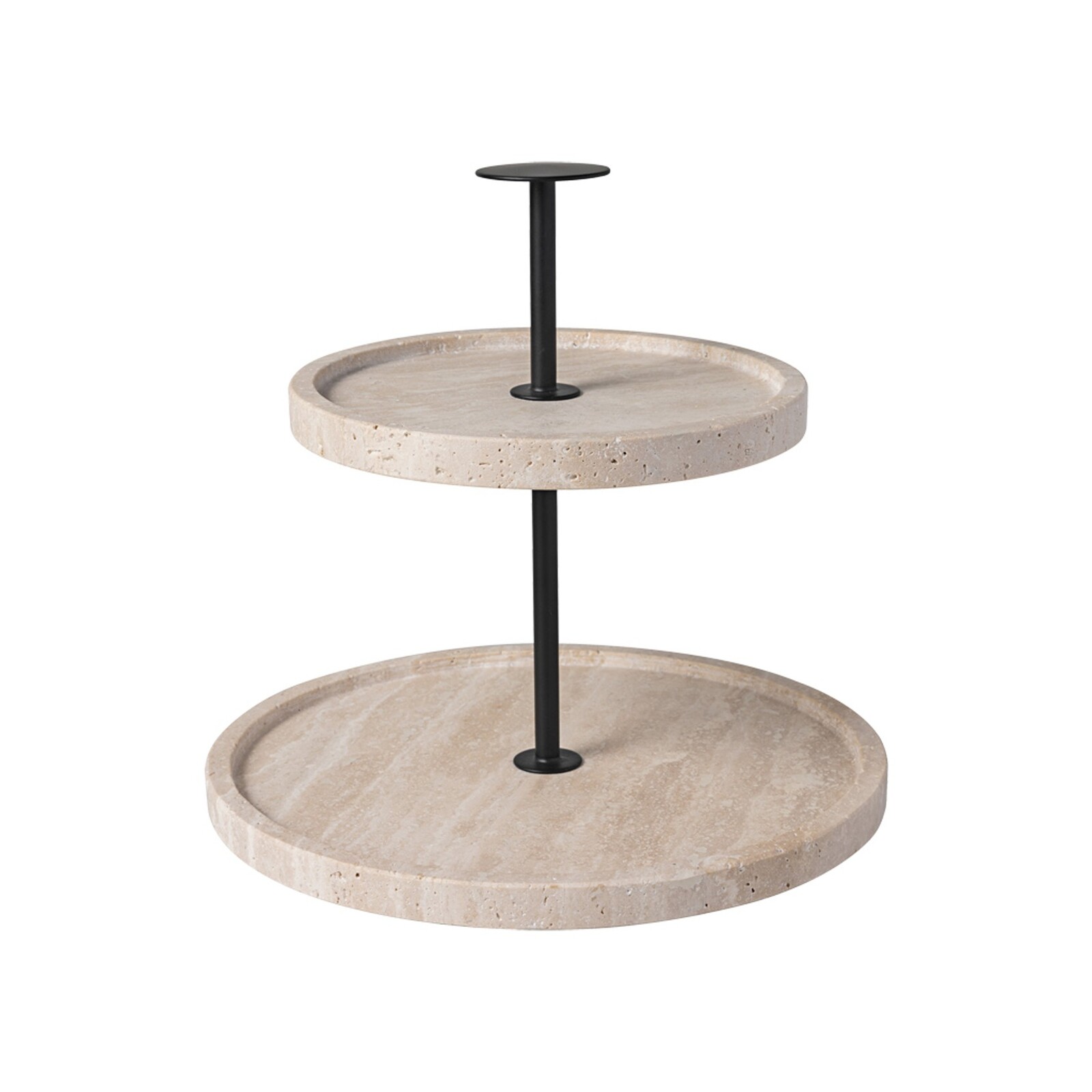 Villeroy & Boch Dvojposchodový etažér z prírodného kameňa Manufacture Travertine, Ø 24,5 cm 10-1375-7880