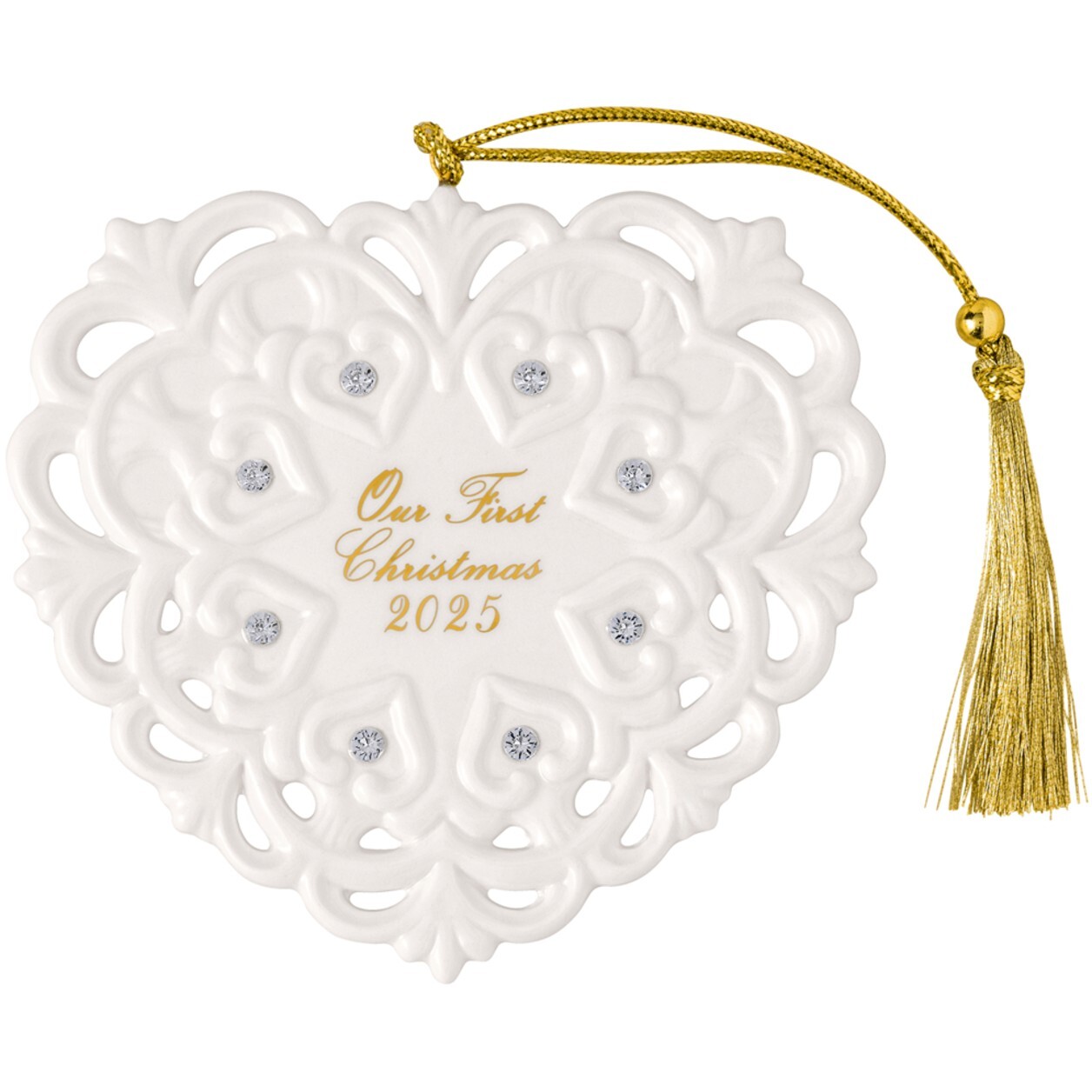 Villeroy & Boch Závesná porcelánová ozdoba Christmas Classics 2025, Srdce, 9,5 cm 14-8675-4352