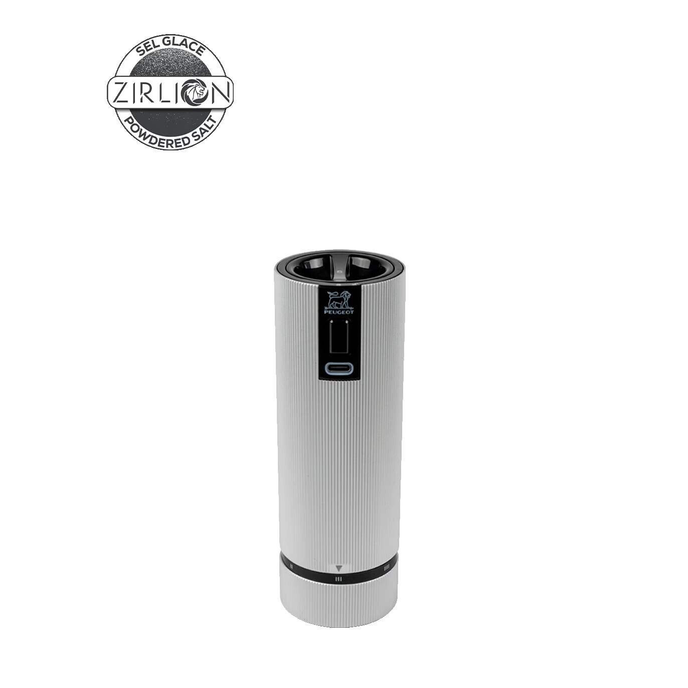 Peugeot Elektrický dobíjací mlynček na soľ Line u'Select Zirlion, 15 cm, hliníkový 4313100