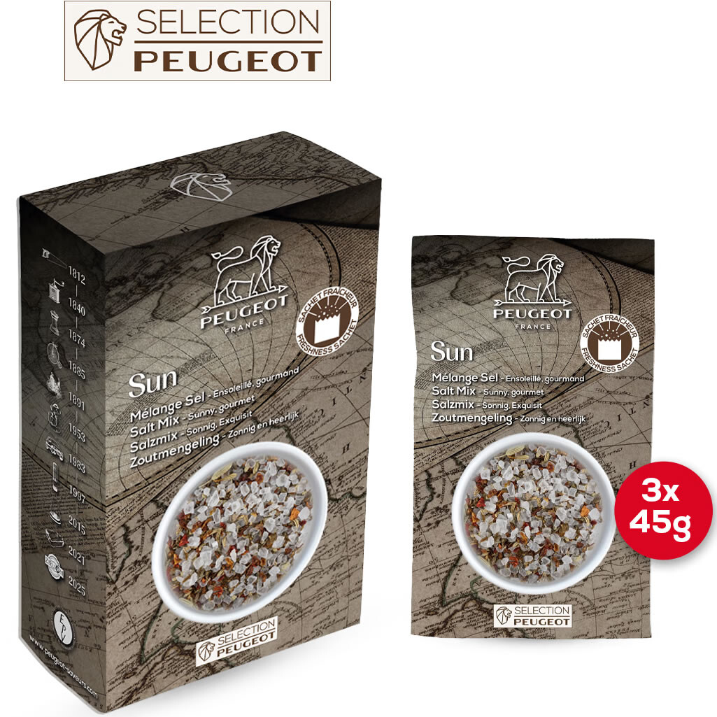 Peugeot Koreniaca soľ Sun, 3 x 45 g 46927