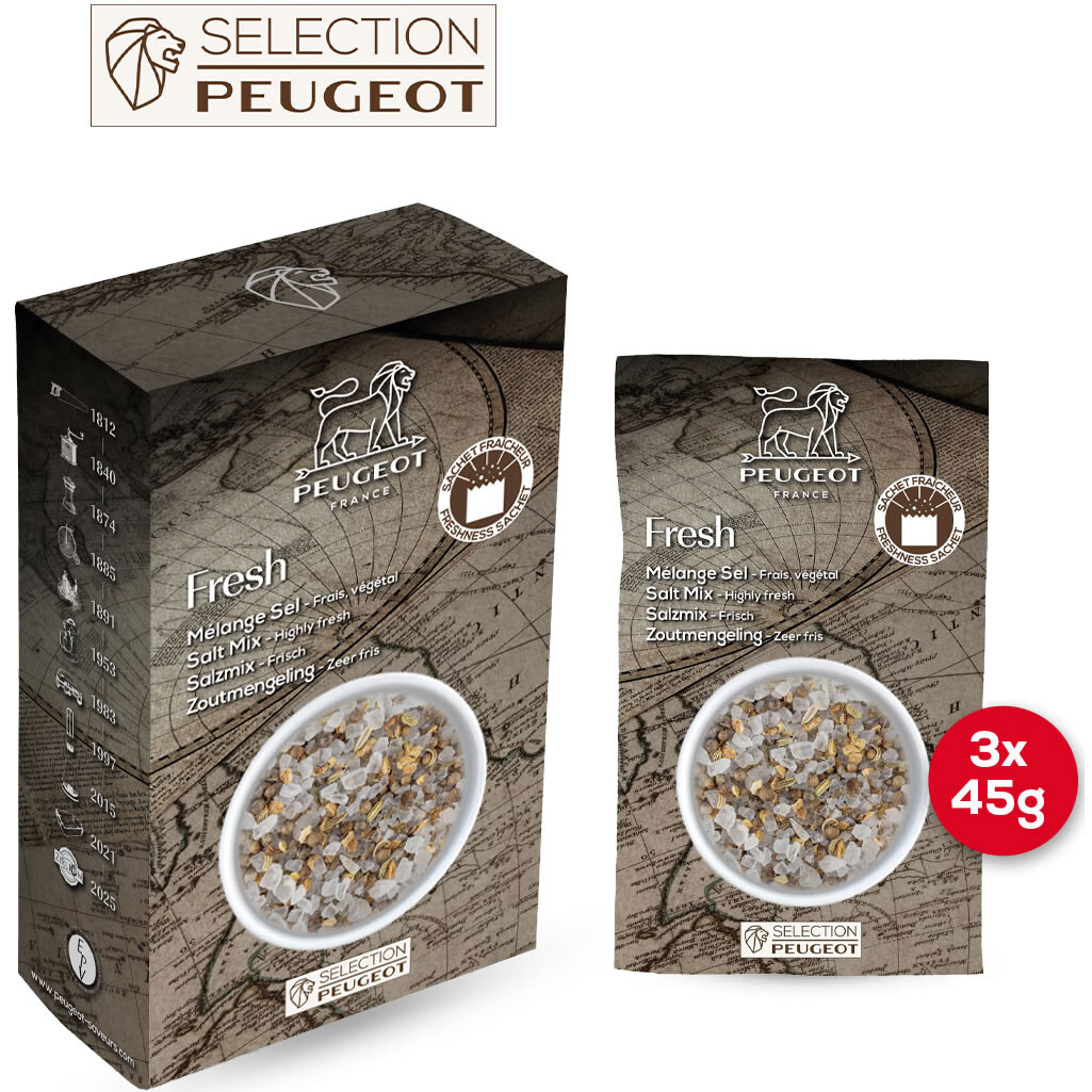 Peugeot Zmes so soľou, bylinkami a citrusmi Fresh, 3 × 45 g 46972