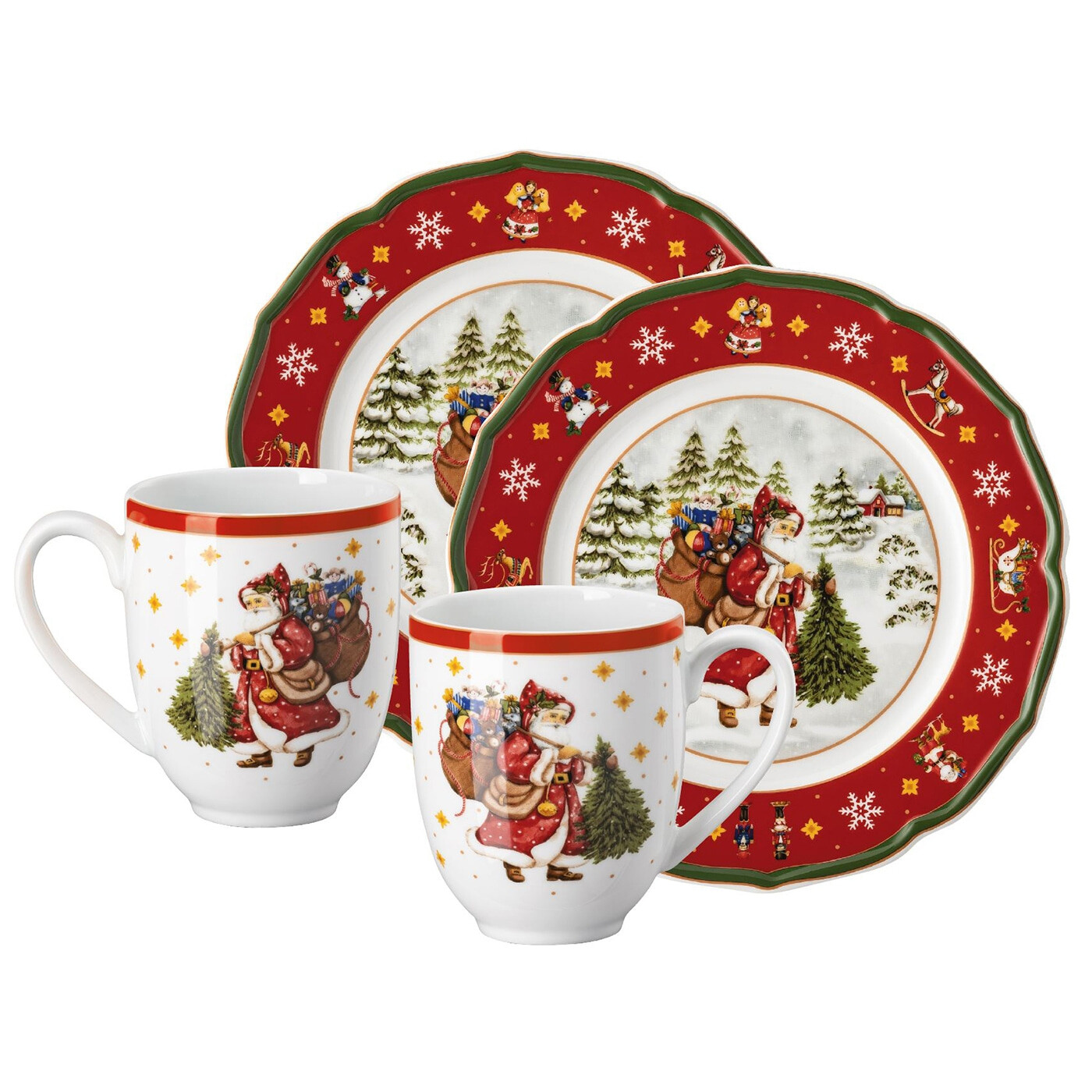 Rosenthal Vianočná sada porcelánu Happy Wintertime, 4 ks, červená 02488-727471-29213