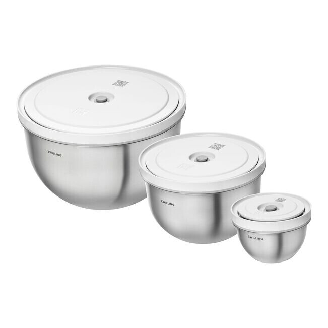 Zwilling Súprava vákuovacích nerezových mís s vekami Fresh & Save, Ø 12 / 18 / 24 cm, 3 ks 1031017