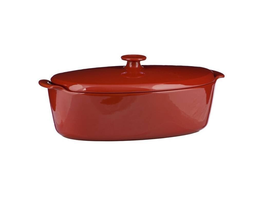 Emile Henry Oválny keramický pekáč s pokrievkou, 41,5 x 24,5 cm / 5,8 l, granátový 349556