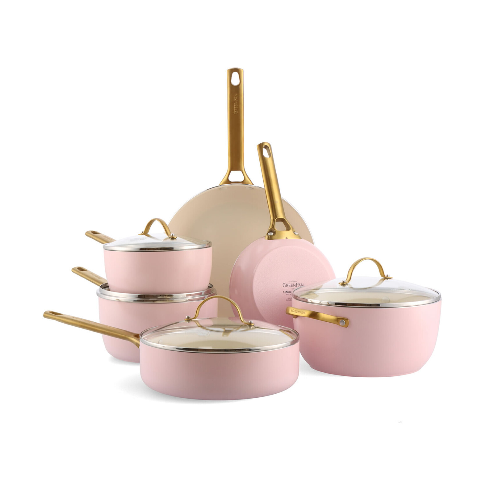 GreenPan Sada riadu s nepriľnavým keramickým povrchom, Padova Reserve, 10 ks, pastelovo ružová CC008483-001