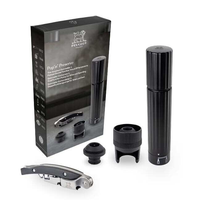 Peugeot Darčeková sada Pop'n Preserve: ručná pumpička na víno a šampanské + someliérska vývrtka + zátky na v 210946