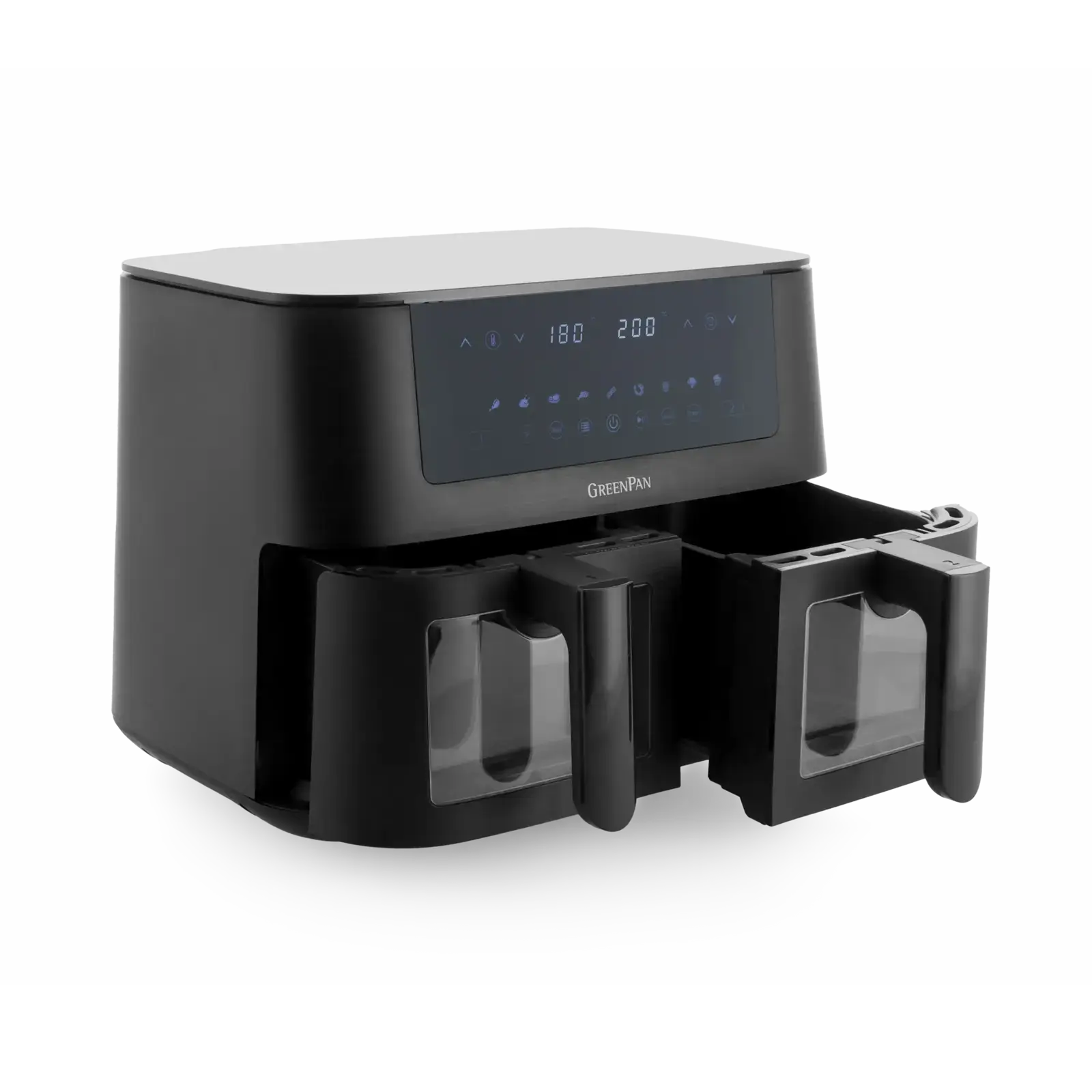 GreenPan Teplovzdušná fritéza Bistro, 2 fritovacie koše, 4 + 4 l, čierna CC007924-001