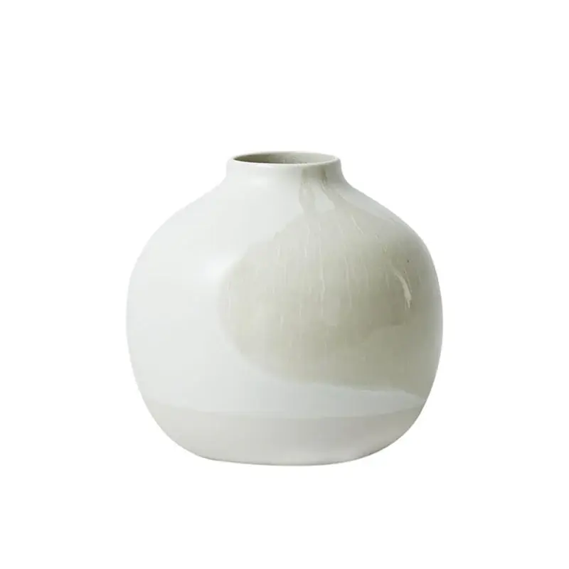 Jars Kameninová váza Nefle Les Vases, 17 cm, biela s popolavým efektom JA964804