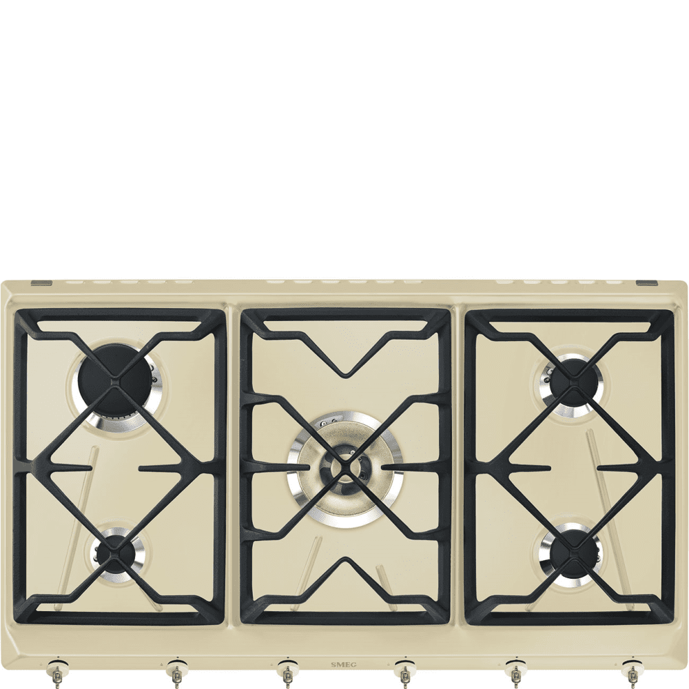 Smeg Plynová varná doska s 5 varnými zónami, 90 cm, SRV896, krémová SRV896POGH