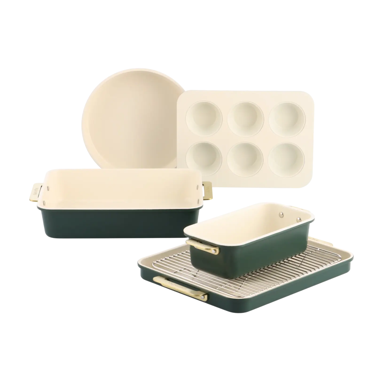 GreenPan Sada nepriľnavých foriem na pečenie Padova, 6 ks, tmavo zelená CC010215-001