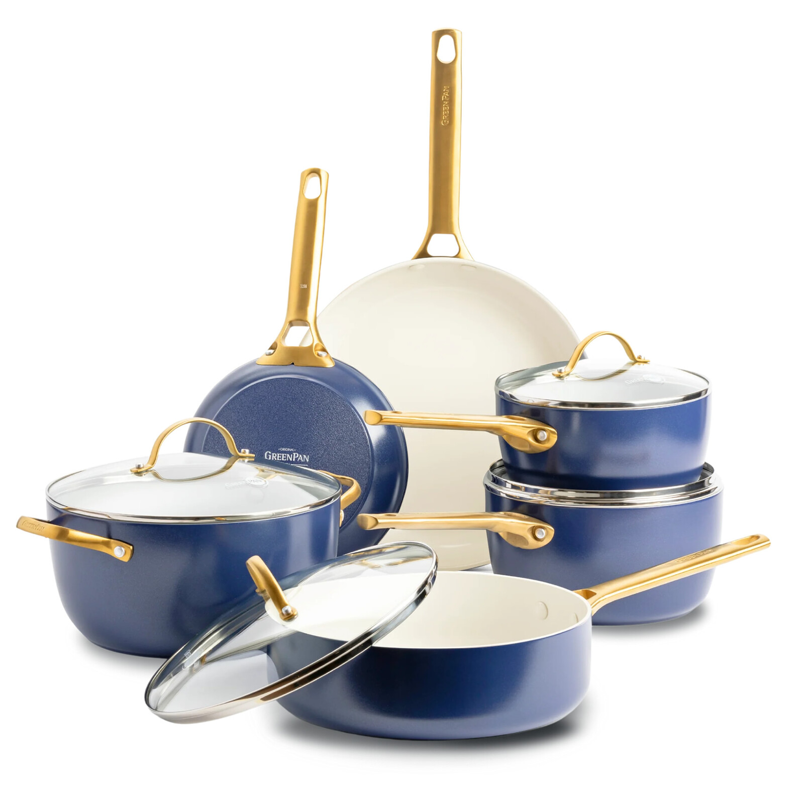 GreenPan Sada riadu s nepriľnavým keramickým povrchom, Padova Reserve, 10 ks, tmavo modrá CC008493-001