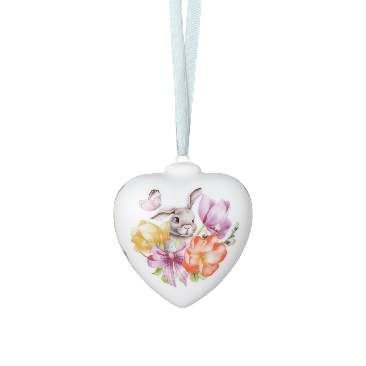Rosenthal Porcelánová závesná dekorácia srdce „Zajačik s tulipánmi“, 7 cm 02256-724082-27841