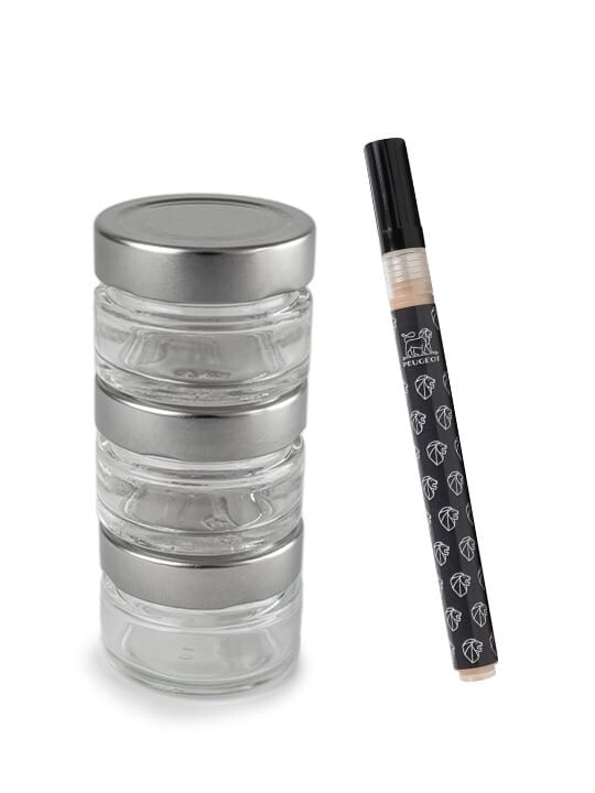 Peugeot Sada 3 zásobníkov na čierne korenie pre mlynček Maestro + popisovač 41755