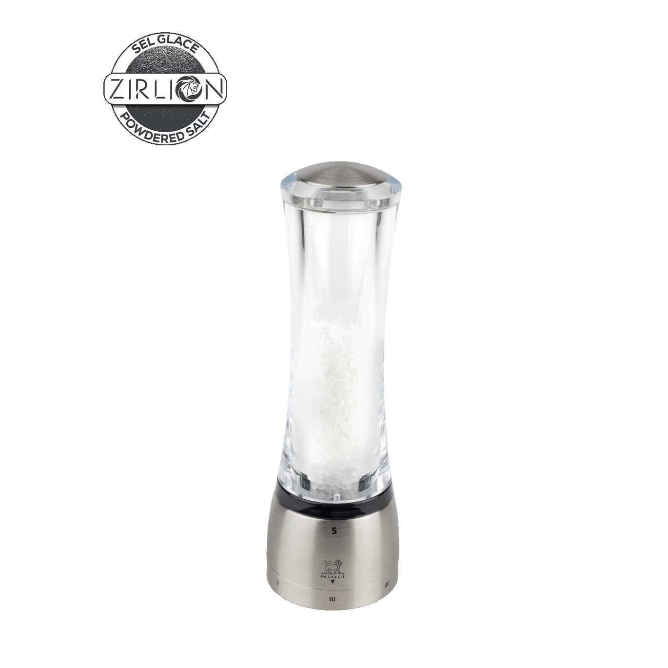 Peugeot Mlynček na soľ Daman u’Select Zirlion, akryl / nerez, 21 cm 2545800