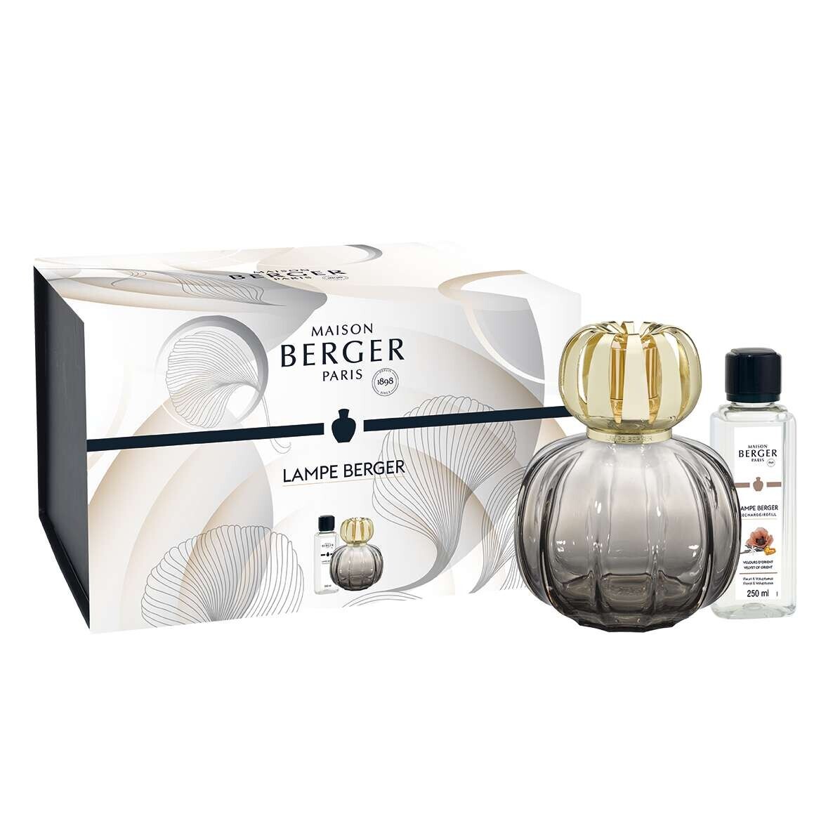 Maison Berger Paris Katalytická lampa Corali, sivá + náplň Zamat z Orientu, 250 ml 4878