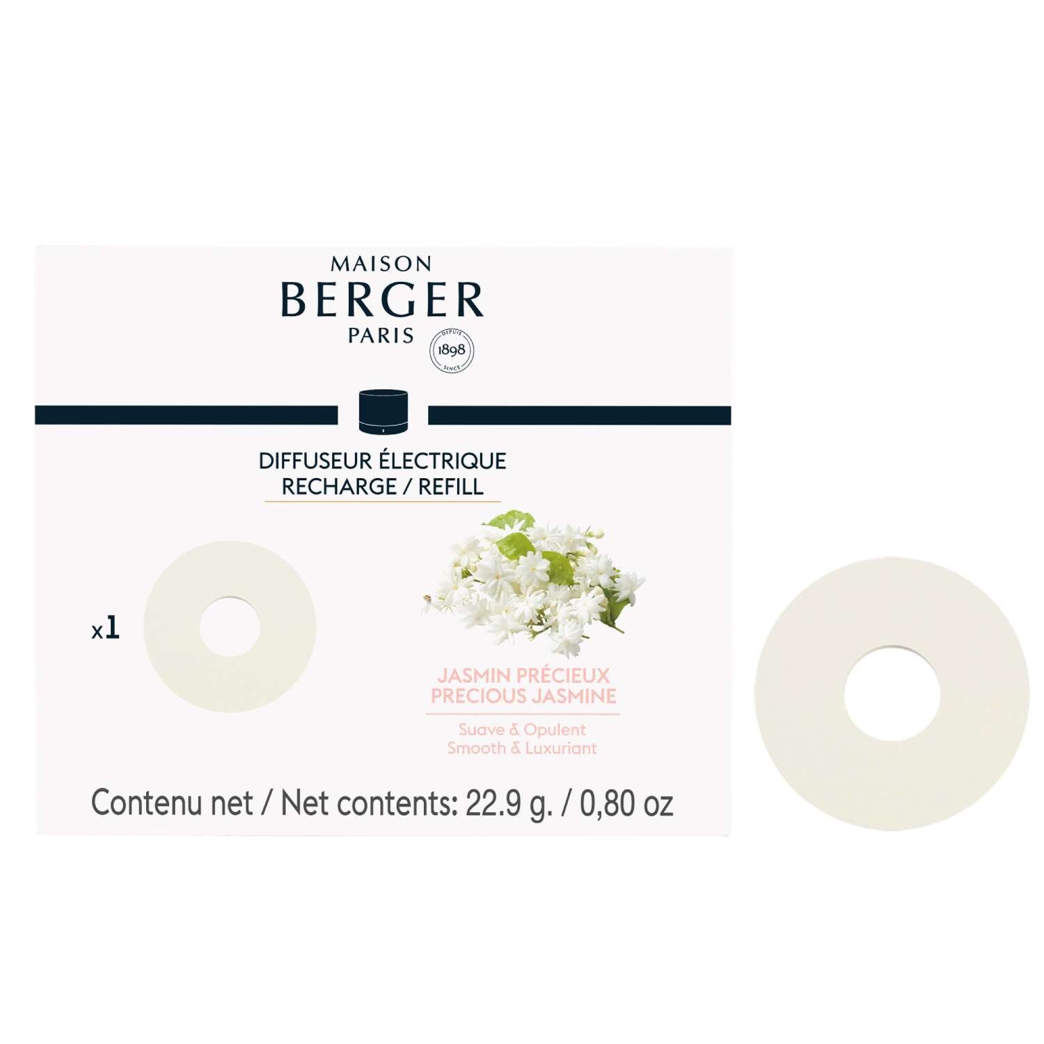 Maison Berger Paris Keramická náplň vône do elektrického difuzéra Nomade, Vzácny jazmín 7883