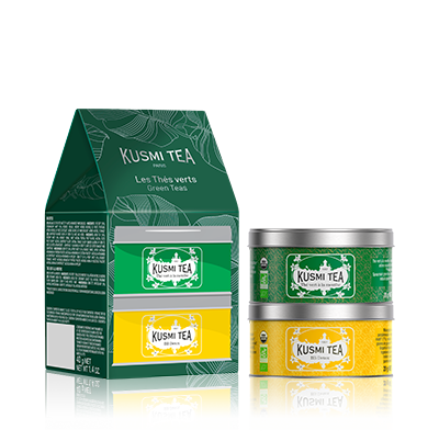 Kusmi Tea Súprava dvoch miniatúr zelených sypaných čajov Spearmint & BB Detox, 2x 20 g 21326A1430
