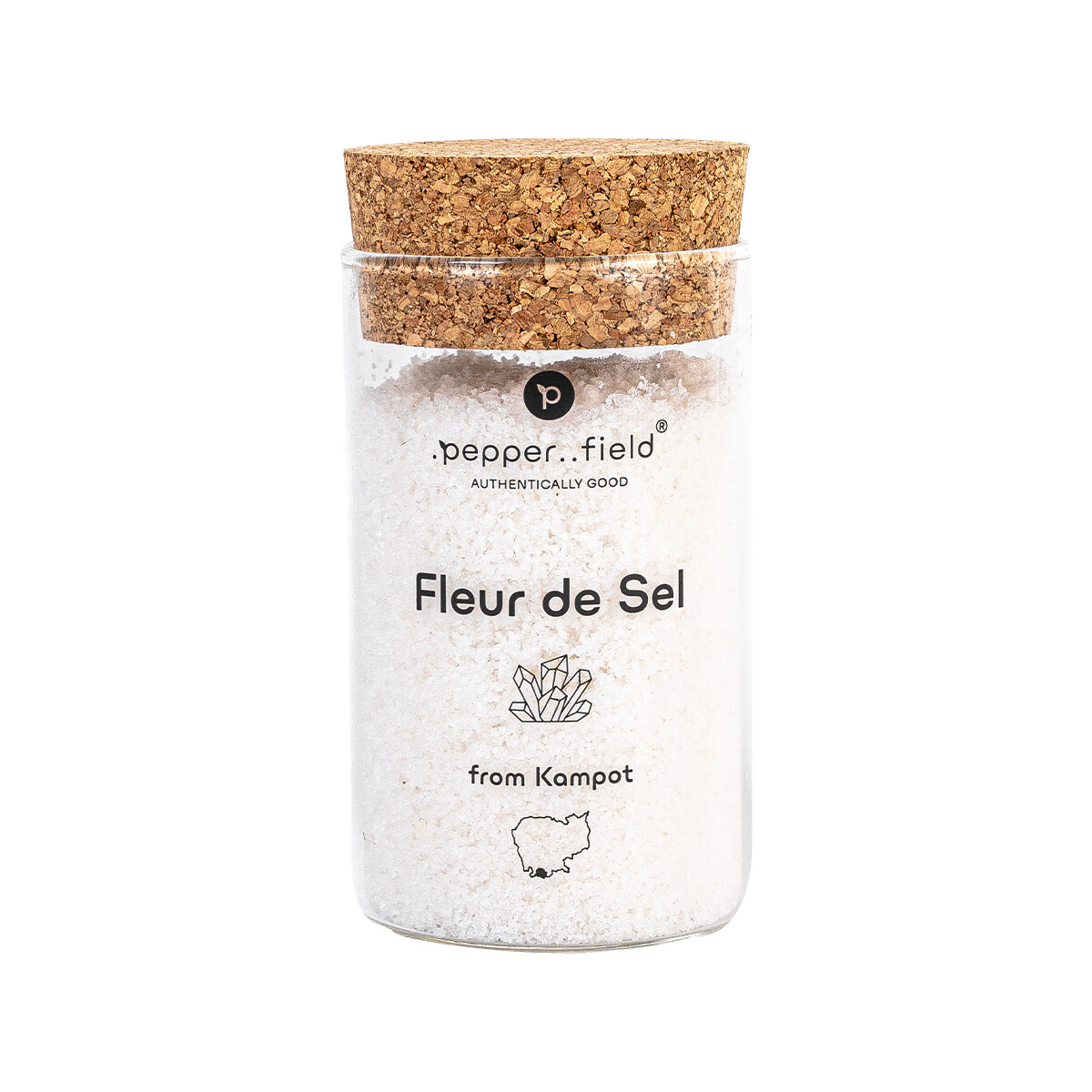 Pepperfield Soľný kvet - Fleur de Sel v sklenenej nádobe 160 g FLEUR-DE-SEL-GLASS-160-GIFT