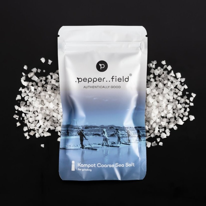 Pepperfield Hrubozrnná morská soľ z Kampotu - vhodná do mlynčeka, 120 g COARSE-SALT-120