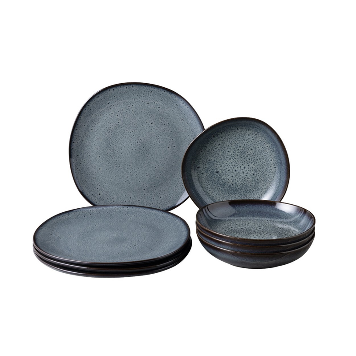 Villeroy & Boch Sada kameninových tanierov Lave Gris, 8 ks 10-4259-8716