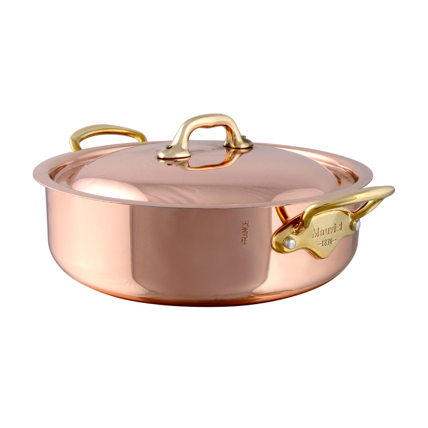 Mauviel Nízky kastról s pokrievkou, meď / bronzové úchyty, M'Héritage 150 B, 24 cm / 3,0 l 673324