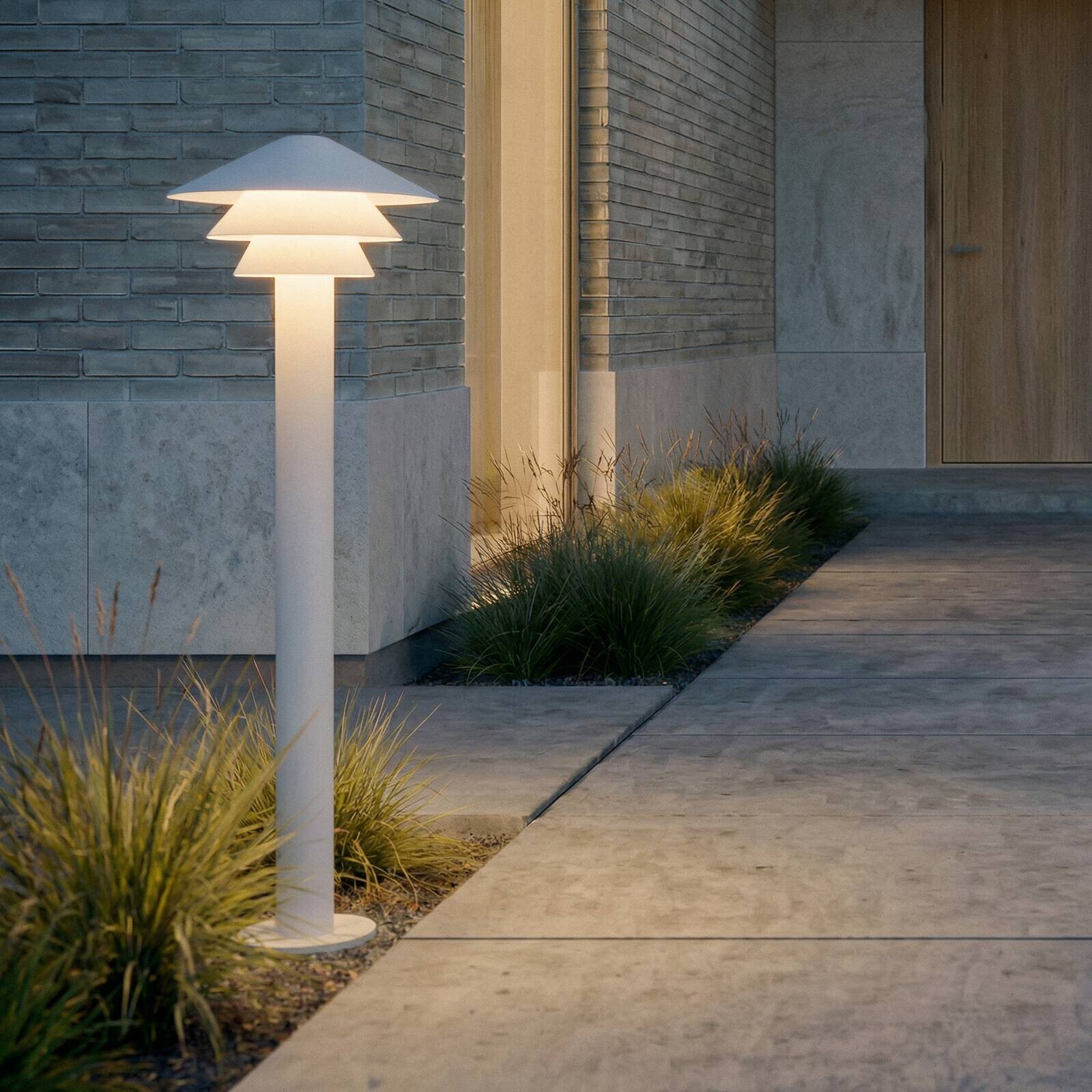 Chodníkové LED svetlo Lucande Montaro, 110 cm, biele, IP54