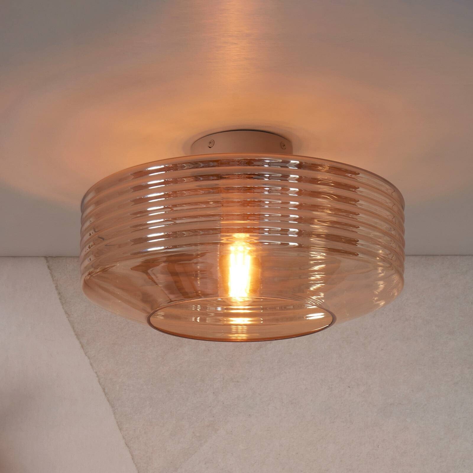 It's about RoMi Stropné svietidlo Verona, jantár, sklo, E27