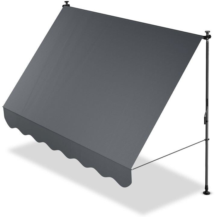 Balkónová markíza 250x120 cm, sivá, výškovo nastaviteľná