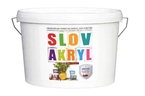 SLOVAKRYL - Univerzálna vodou riediteľná farba (väčšie balenie) 0199 - čierna, 2,5 kg