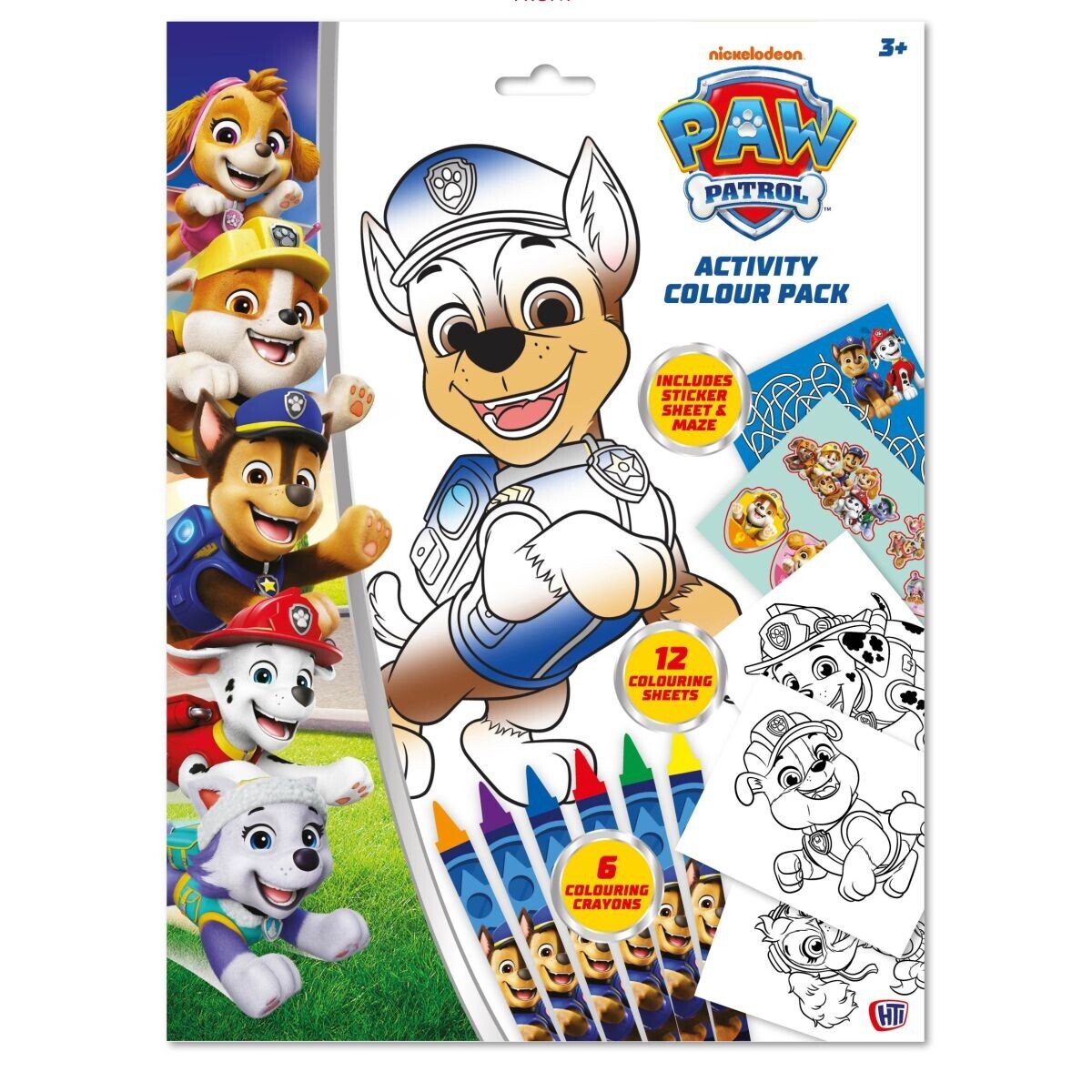 Tlapková patrola pracovné listy s farbami