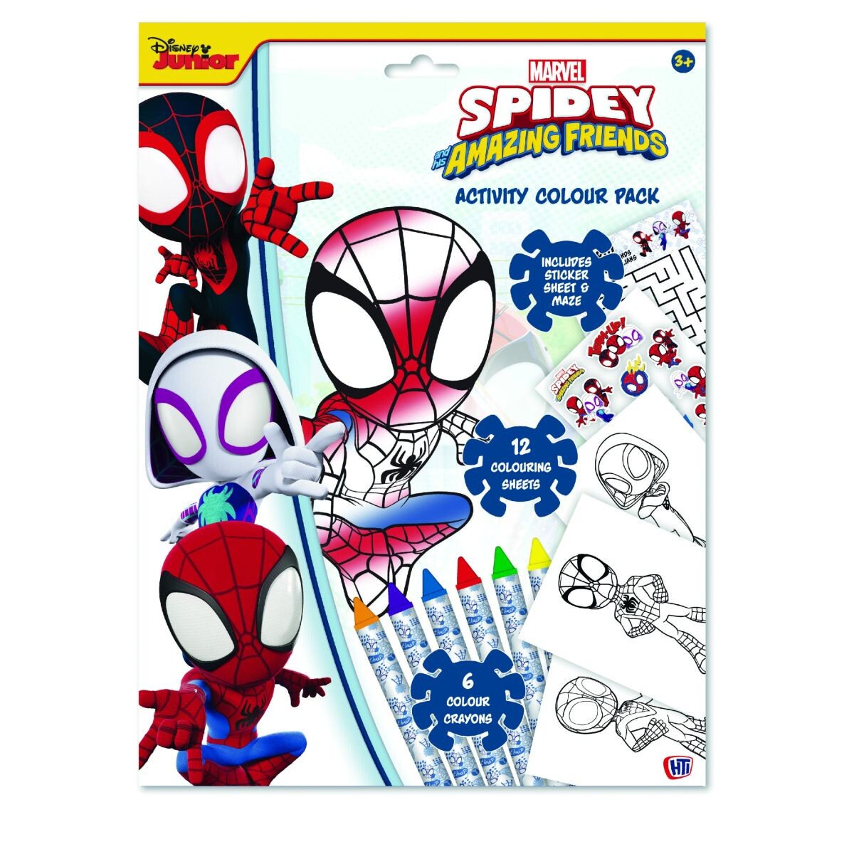 Spidey pracovné listy s farbami