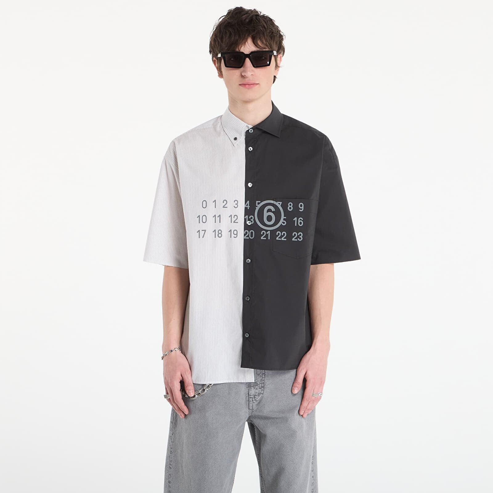 Košeľa MM6 Short-Sleeved Shirt Black 46