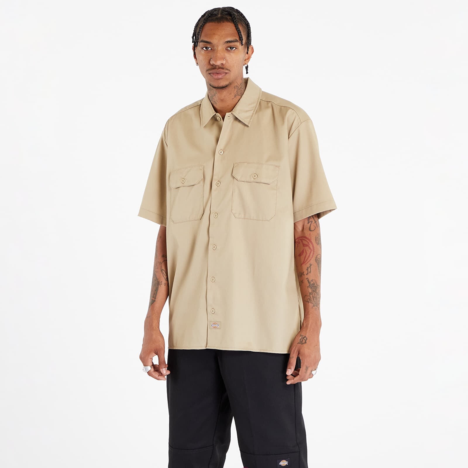 Košeľa Dickies Work Shirt Ss Rec Khaki M