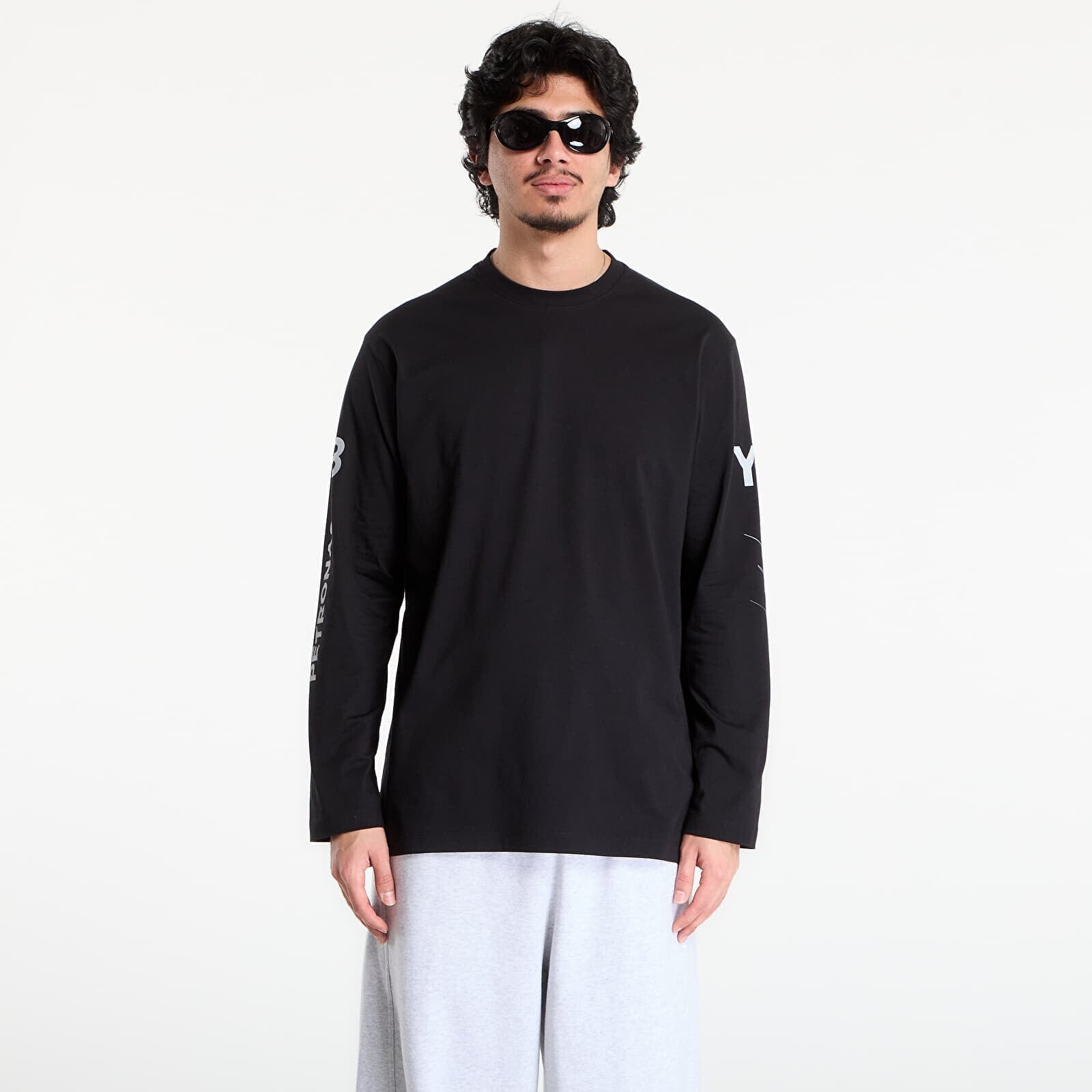 Tričko Y-3 Mercedes Chaos Logo Long Sleeve T Shirt Black S