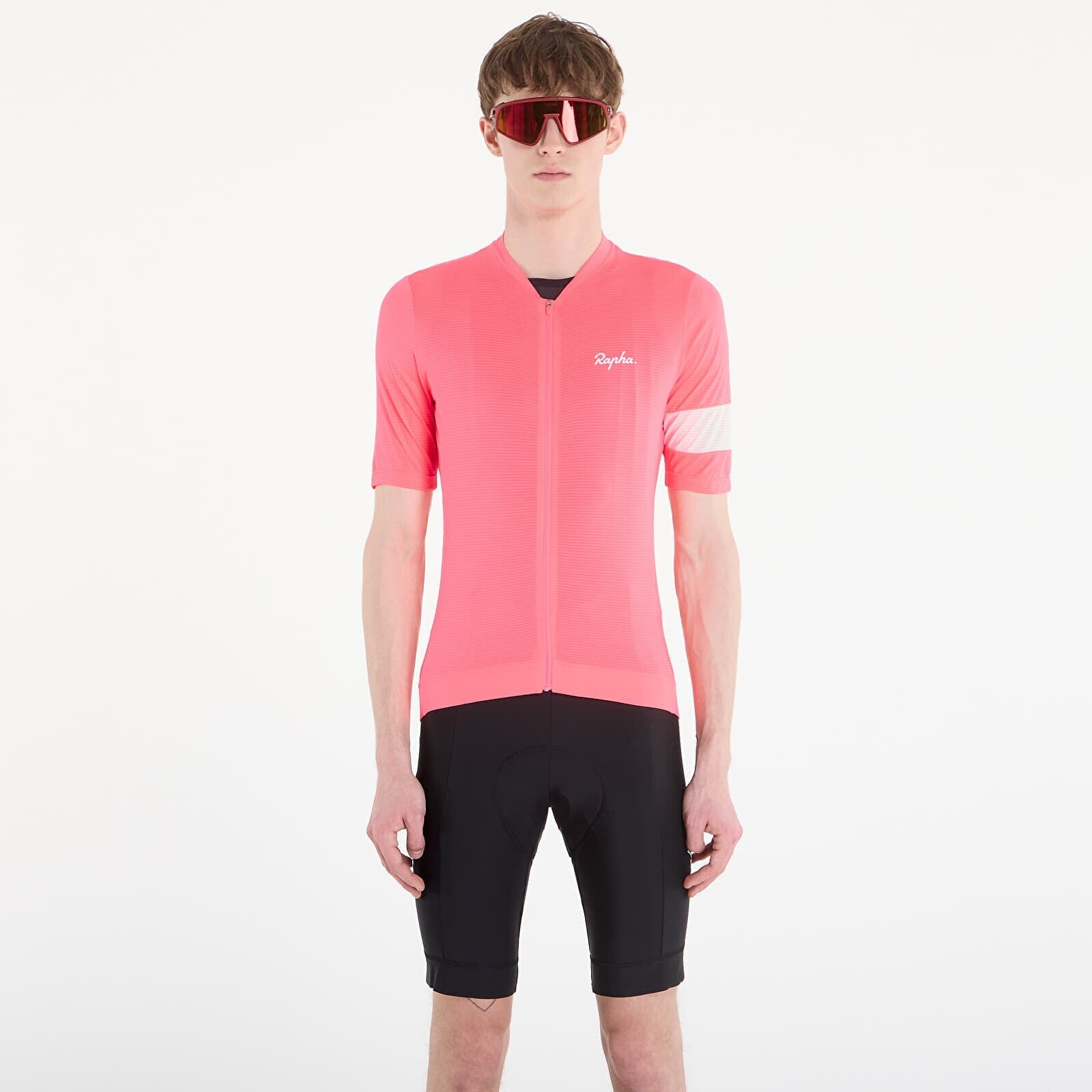 Dres Rapha Men's Core Lightweight Jersey High-Vis Pink/ White XL